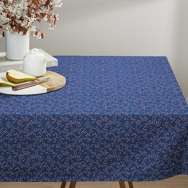 Bomuldsstof Cretonne små prikker – indigo,  image number 8