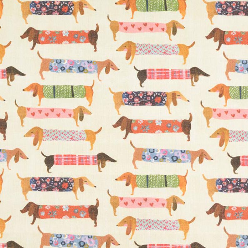 Panama Digitaltryk Gravhund – creme,  image number 1