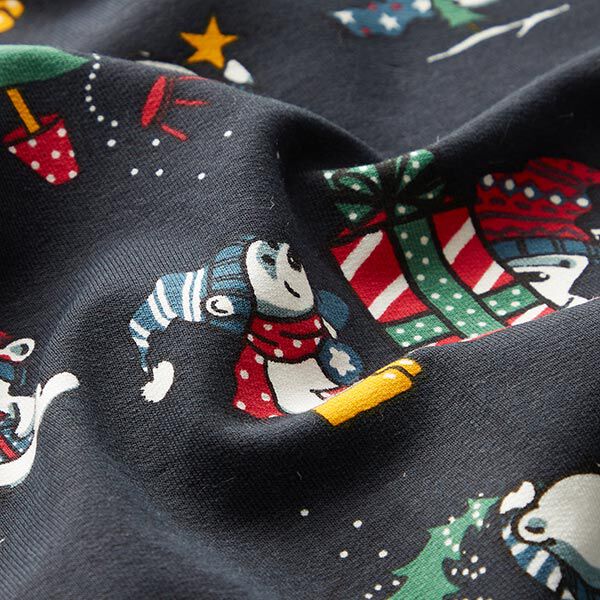 Sweatshirt lodden isbjørne fejrer jul – marineblå,  image number 2
