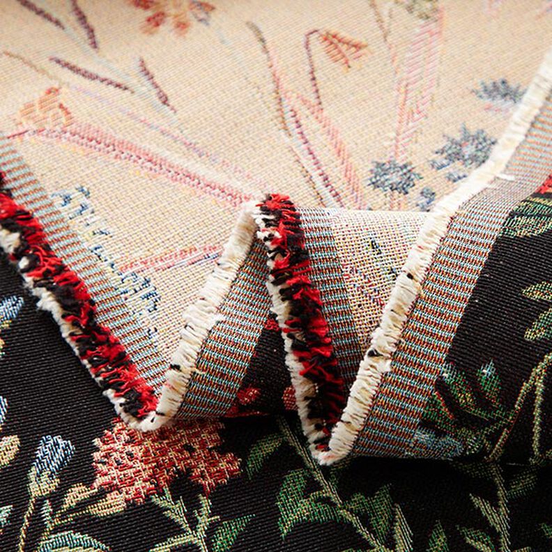 Dekorationsstof Gobelin blomstereng – sort,  image number 3