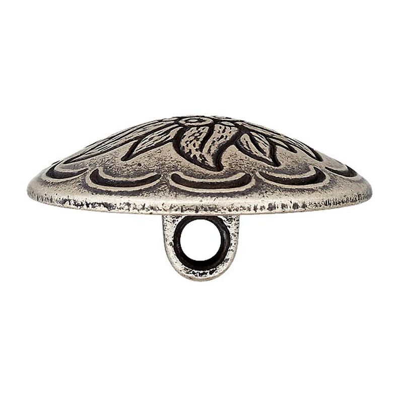 Trachtenknap Blomsterranke - oxideret oxideret sølv metallisk metallisk,  image number 2