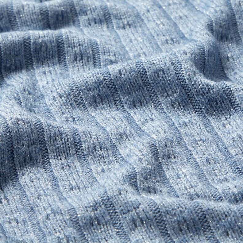 Strikstof Ajour med elegante glimmerstriber – lyseblå,  image number 2