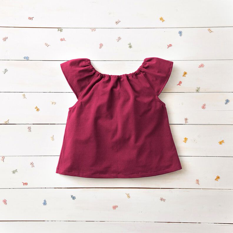 Bomuldsjersey Medium ensfarvet – purpur,  image number 5