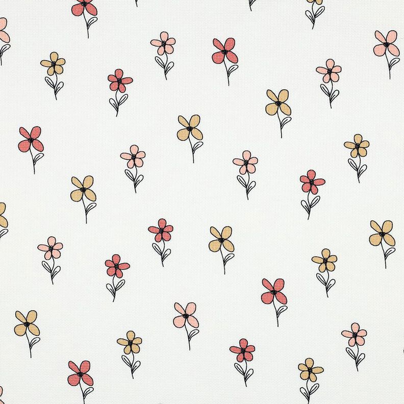 Vaflet jersey blomster | Poppy Fabrics – elfenben/apricot,  image number 1