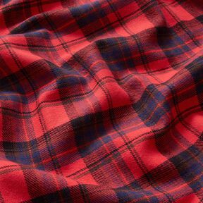 Bomuldsflonel tern – chili/indigo, 