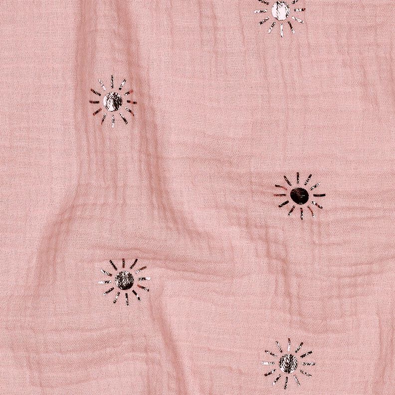 Musselin/Dobbelt-Crincle stof Sol Folietryk | Poppy Fabrics &ndash; lys gammelrosa/pastelviolet,  image number 2