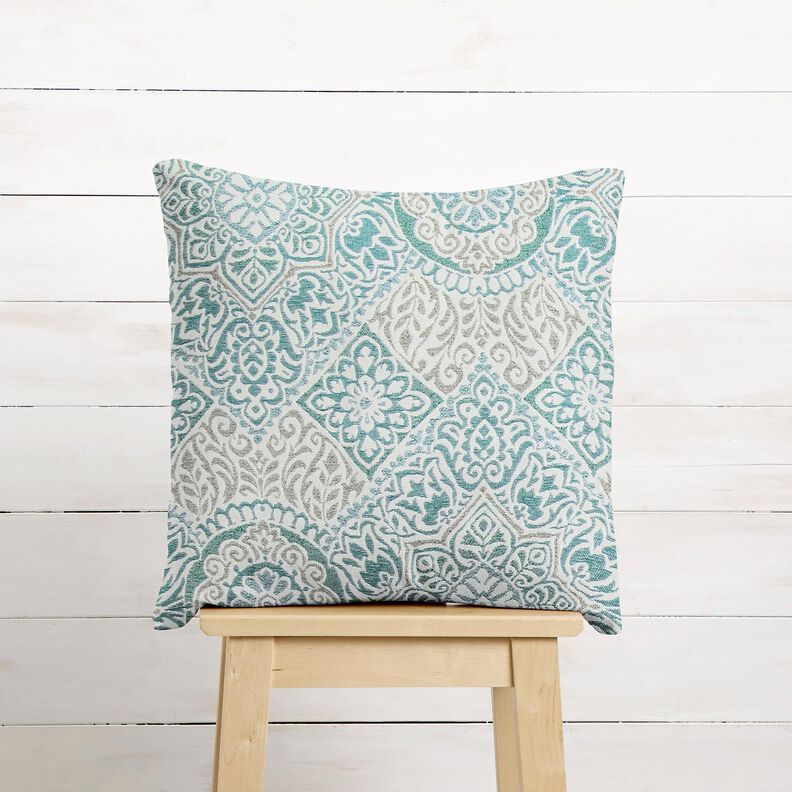 Dekorationsstof Jacquard elegante fliser – let benzin/lysebeige,  image number 6