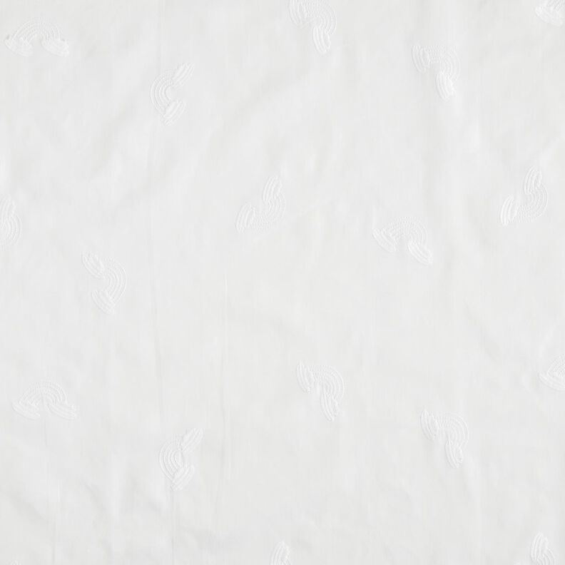 Bomuldssatin regnbue broderi – hvid,  image number 1