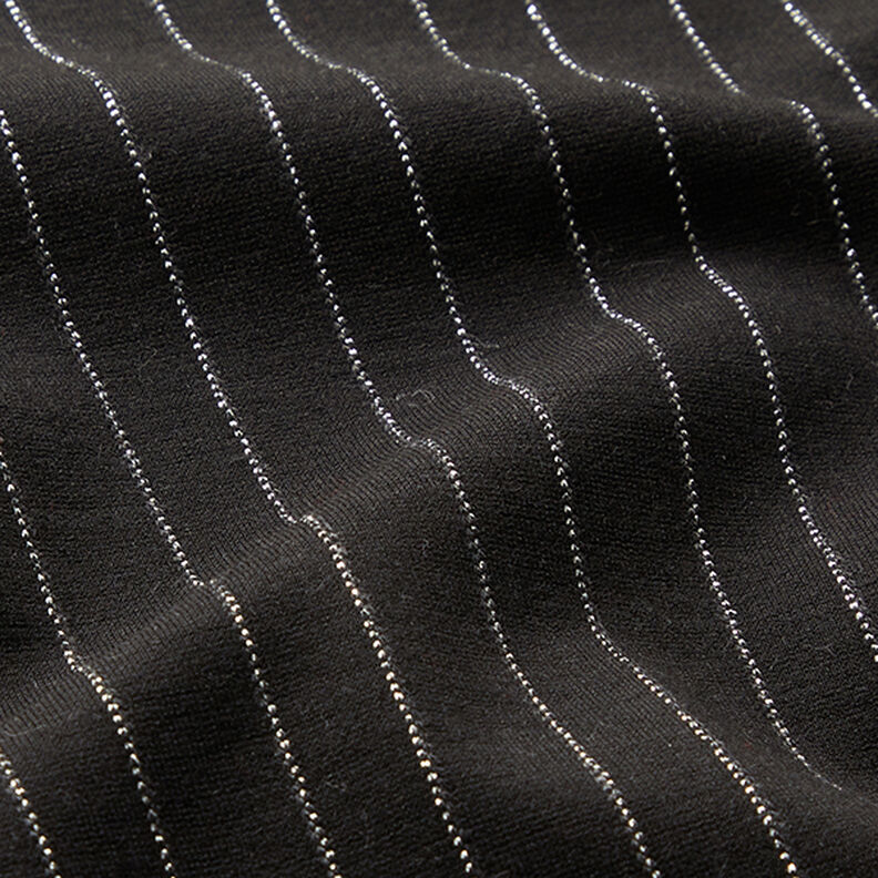Romanit jersey nålestribet lurex – sort,  image number 2