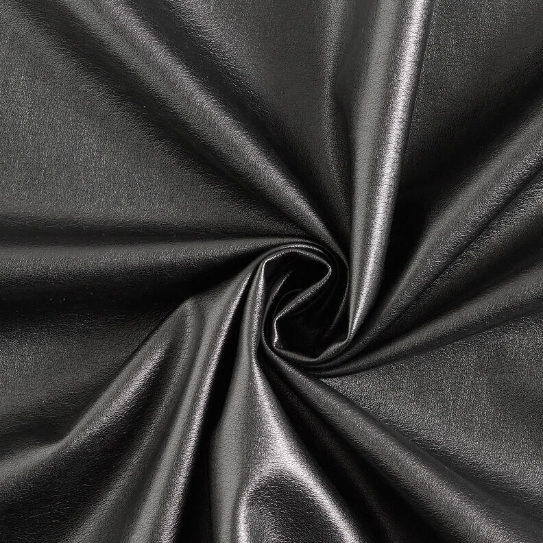 Imiteret læder, let, ensfarvet – sort,  image number 1