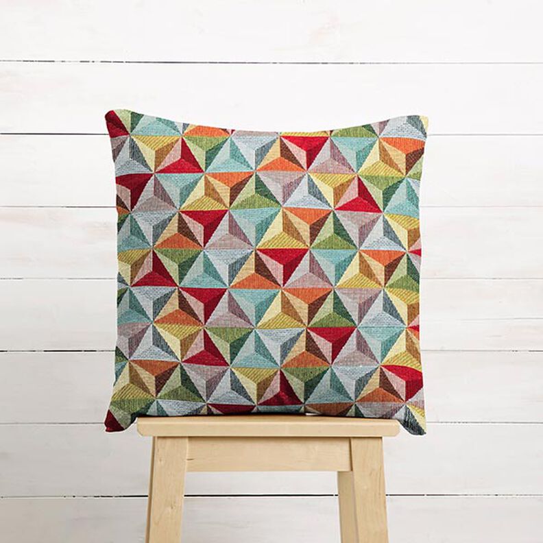 Dekorationsstof Gobelin prisma – karminrød/lyseblå,  image number 7