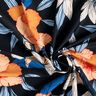 Badetøjsstof Store hibiscusblomster – sort-blå/apricot,  thumbnail number 3