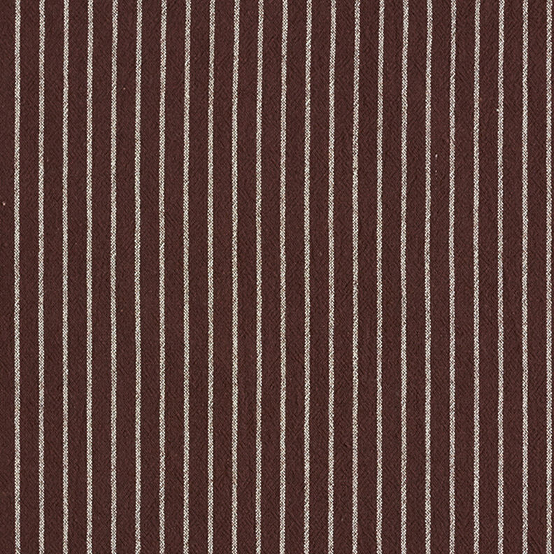 Blusestof Bomuldsblanding brede striber – mørkebrun/uldhvid,  image number 1