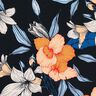 Badetøjsstof Store hibiscusblomster – sort-blå/apricot,  thumbnail number 6