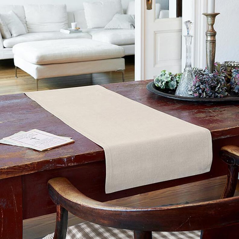 Hørstof ramie mix stonewashed, kraftig kvalitet – lysebeige,  image number 6