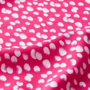 Badetøjsstof mini-farvepletter – intens pink/hvid, 