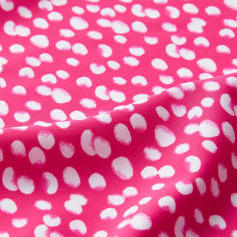 Badetøjsstof mini-farvepletter – intens pink/hvid,  image number 2