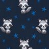 Bomuldsjersey Vaskebjørn med stjerner | Glitzerpüppi – natblå/sølv,  thumbnail number 1