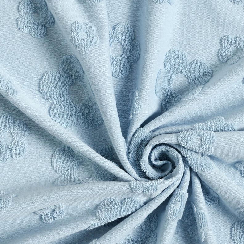 frottéjersey blomster – sølvblå,  image number 3