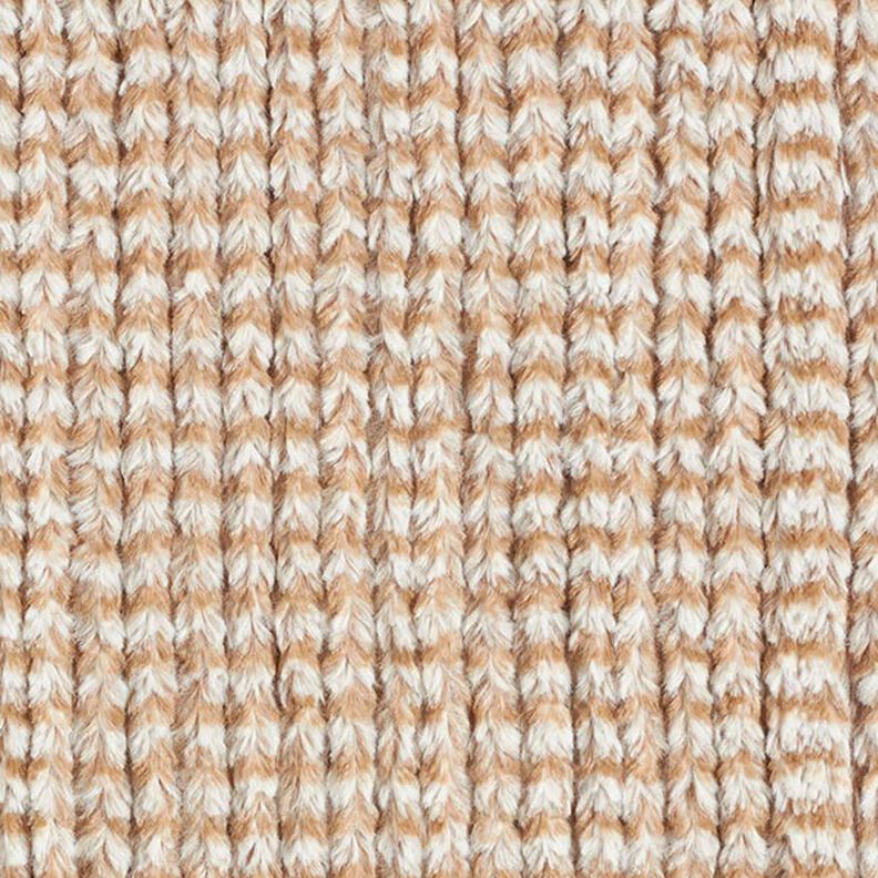 Kunstpels grovstrikket look – beige,  image number 1