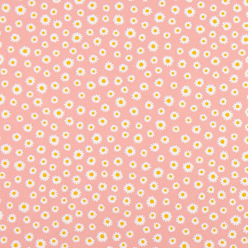 Dekorationsstof Halvpanama små tusindfryd – laksefarvet/hvid,  image number 1