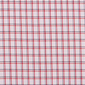 skjortestof med forskudte tern – hvid/marineblå, 