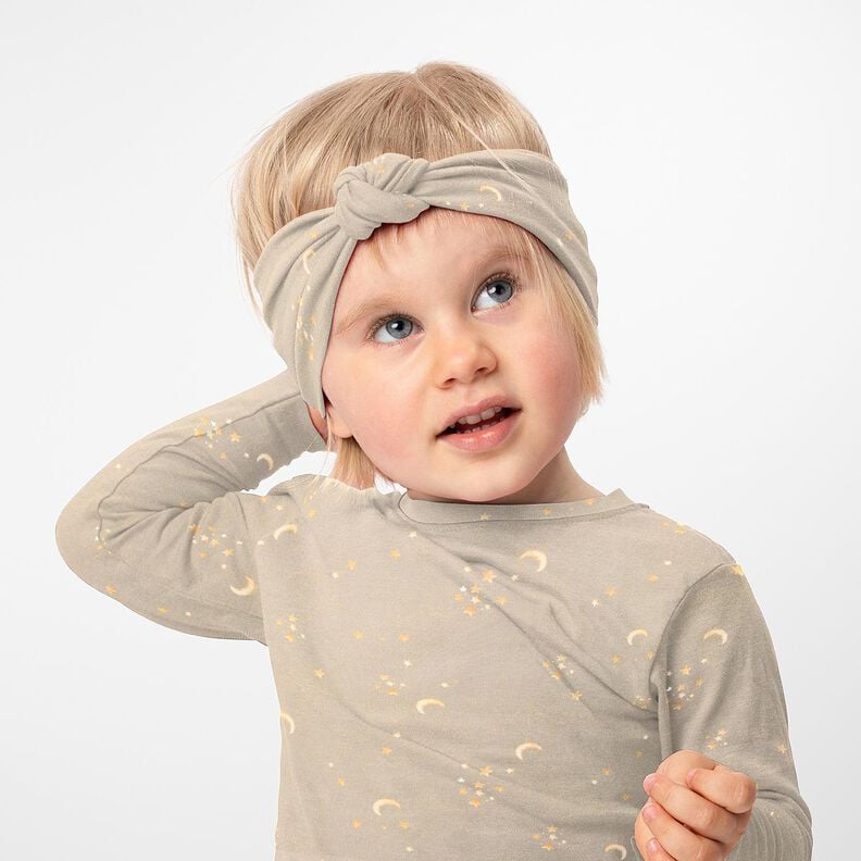 Bomuldsjersey stjernehimmel Digitaltryk – lys taupe,  image number 5