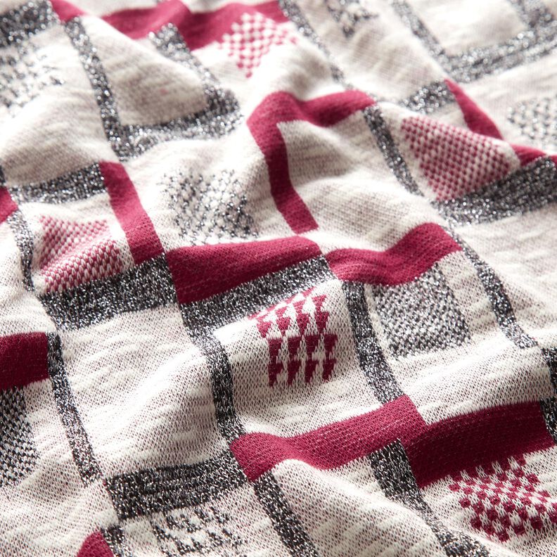 strikstof grafisk glittermønster – bær/hvid,  image number 2