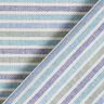 Dekorationsstof Halvpanama flerfarvede striber genanvendt – lys turkis,  thumbnail number 4