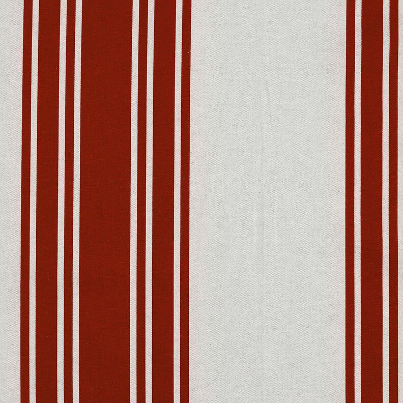 Dekorationsstof Panama blokstriber – karminrød/tågegrå | Reststykke 90cm,  image number 1