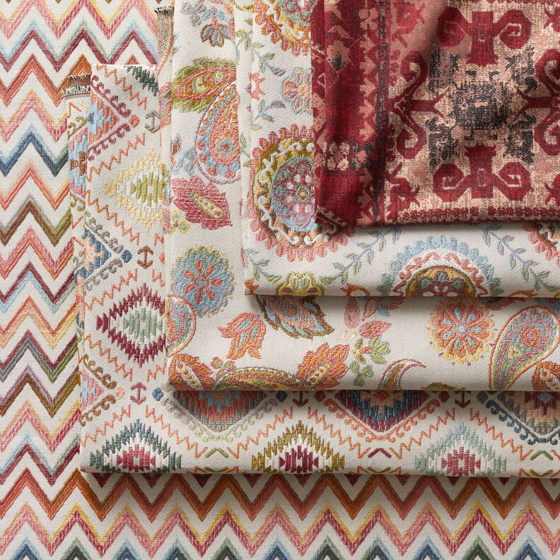 Dekorationsstof Halvpanama kelimtæppe – karminrød,  image number 6