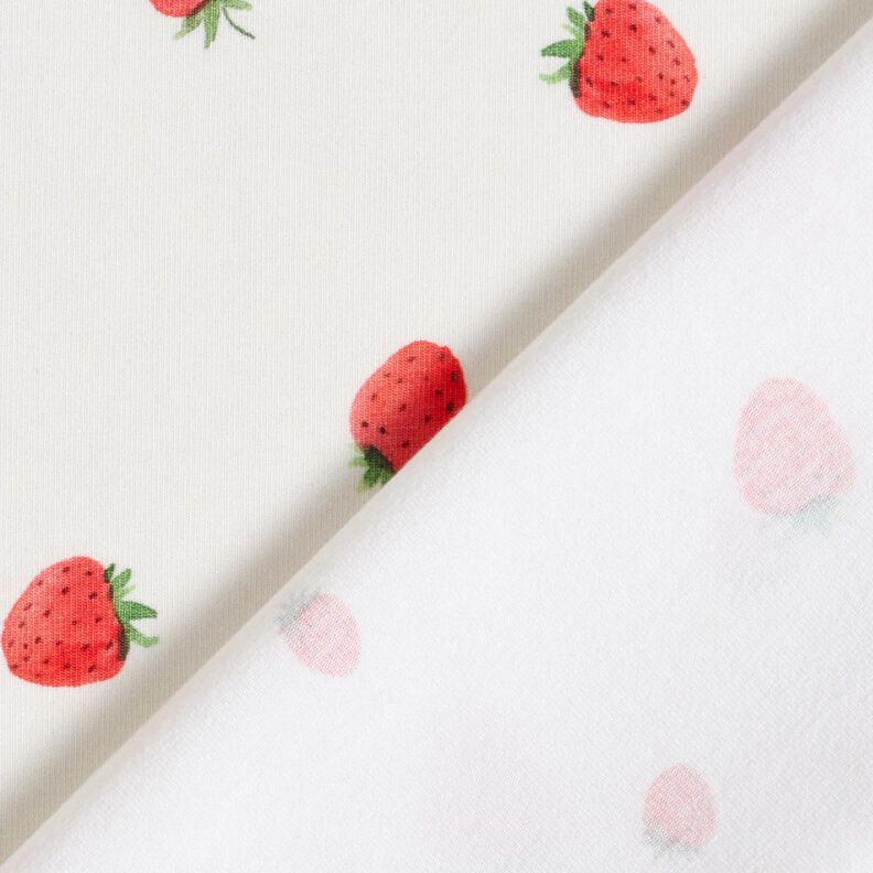 GOTS Bomuldsjersey akvarel jordbær Digitaltryk – elfenben,  image number 4
