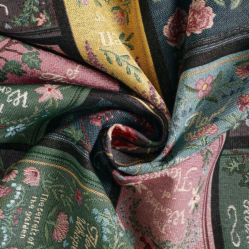 Dekorationsstof Gobelin bogomslag – sort/merlot,  image number 3