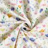 Dekorationsstof Bomuldskiper engblomster – elfenben/blålilla,  thumbnail number 3