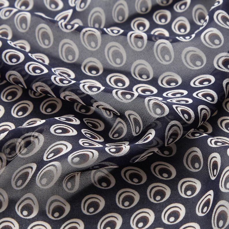 Chiffon påfugleøje – marineblå/marineblå,  image number 2