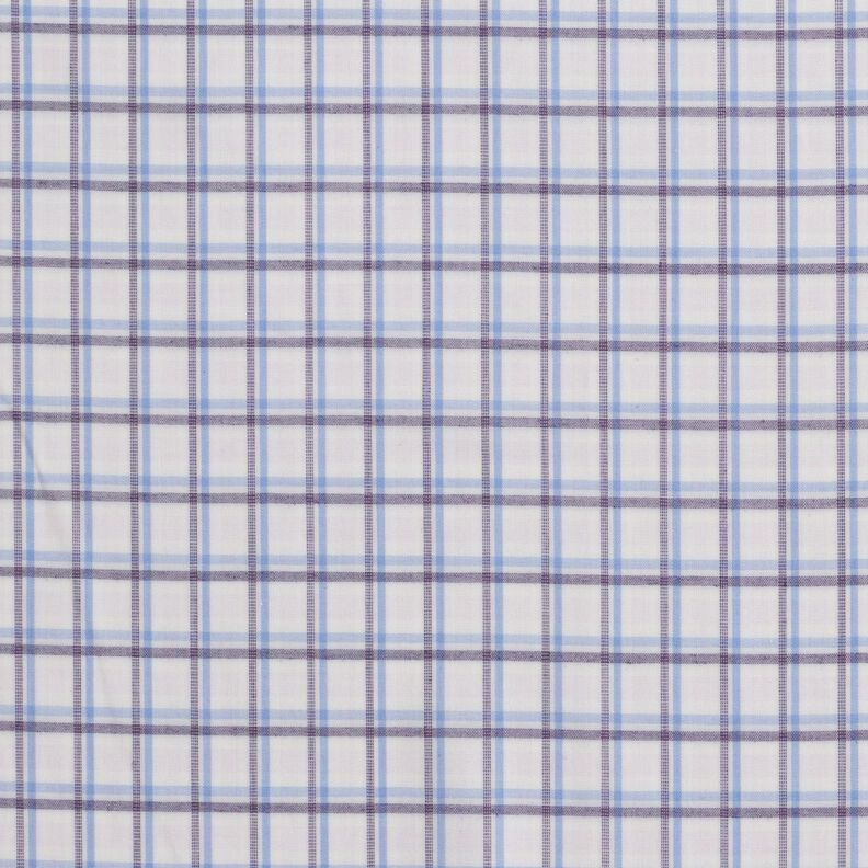 skjortestof med forskudte tern – hvid/lyseblå,  image number 1