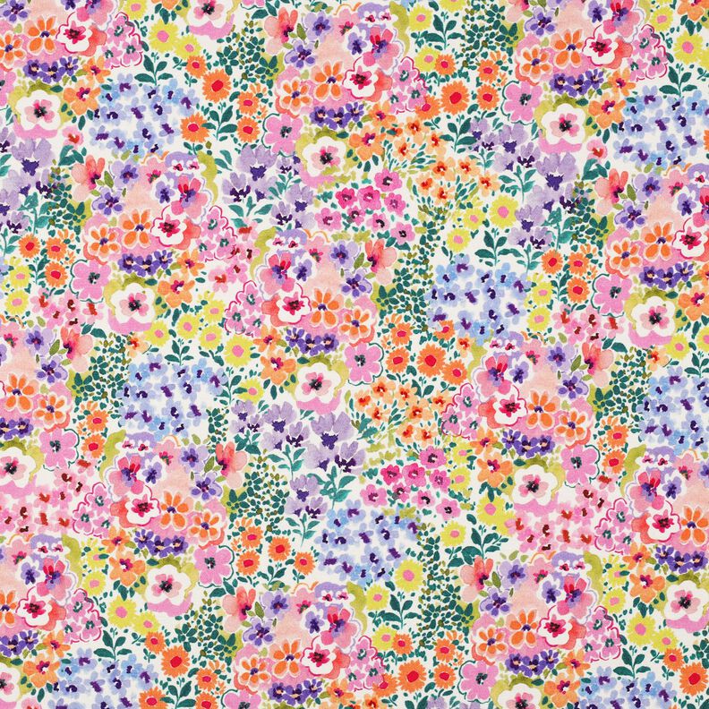 Bomuldsjersey blomsterhav Digitaltryk | Poppy Fabrics – elfenben/farverig,  image number 1