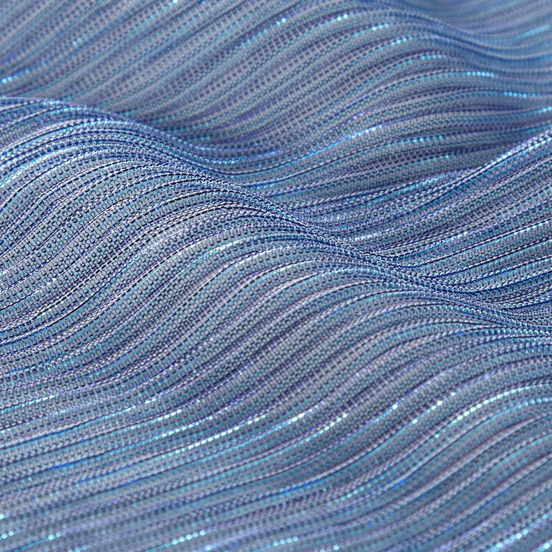 Gennemsigtig plissé glitterstriber – blå,  image number 2