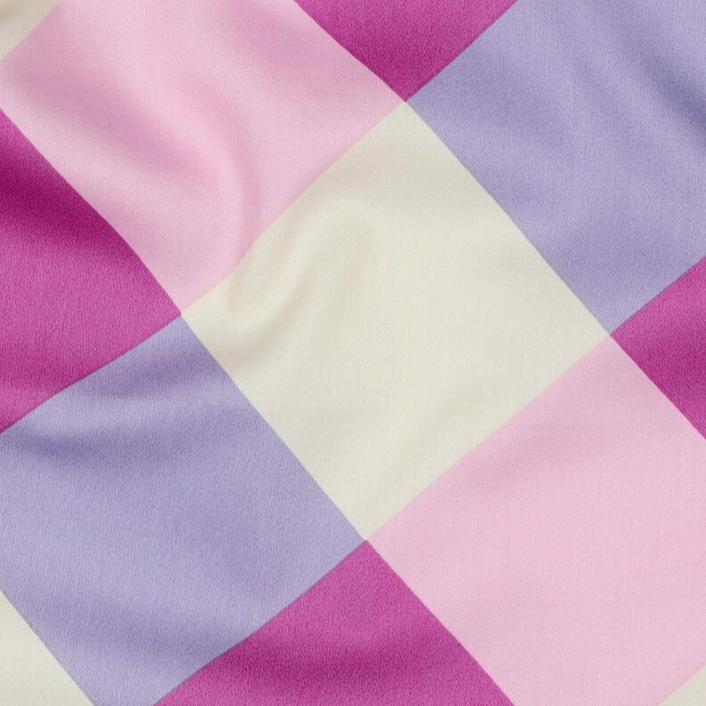 Bomuldssatin Large Gingham | Nerida Hansen – pastelviolet/uldhvid,  image number 2