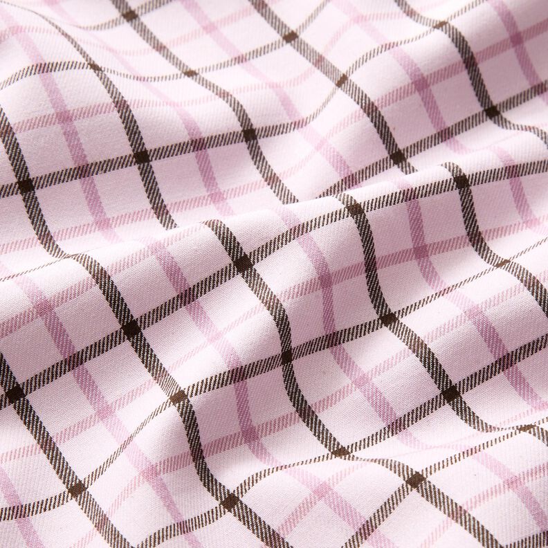 Bomuld skjortestof ternet mønster – rosé/pastelviolet,  image number 2