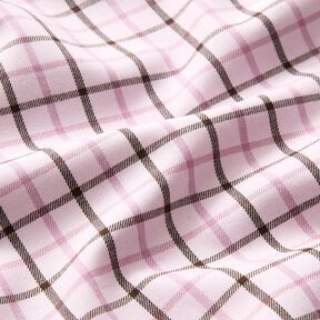 Bomuld skjortestof ternet mønster – rosé/pastelviolet, 