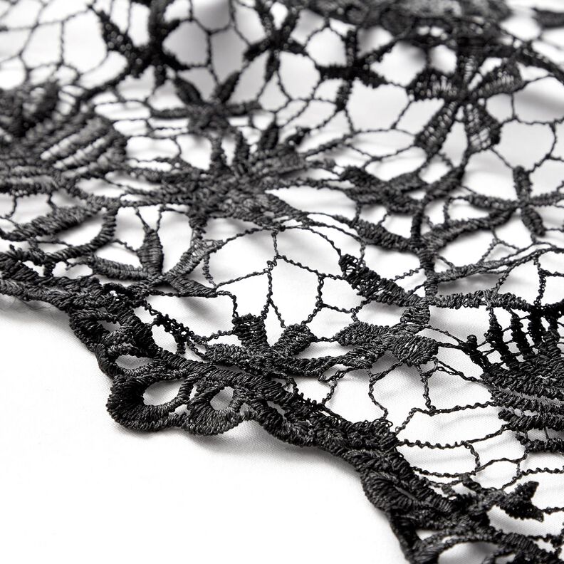 Blondestof med pailletter og bølgekant – sort,  image number 5