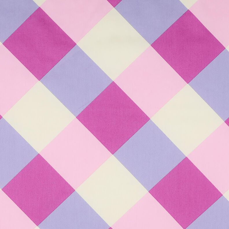 Bomuldssatin Large Gingham | Nerida Hansen – pastelviolet/uldhvid,  image number 1