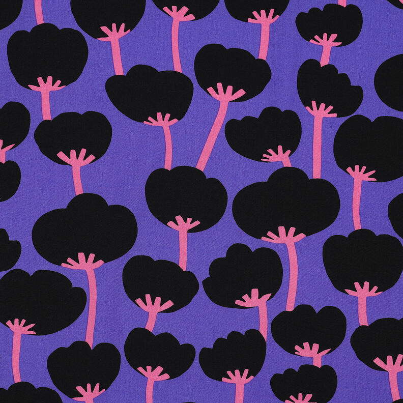 LENZING™ ECOVERO™ viskosestof  Poppies | Nerida Hansen – lilla/sort,  image number 1