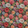 Dekorationsstof Gobelin store blomster – sort/rød,  thumbnail number 1