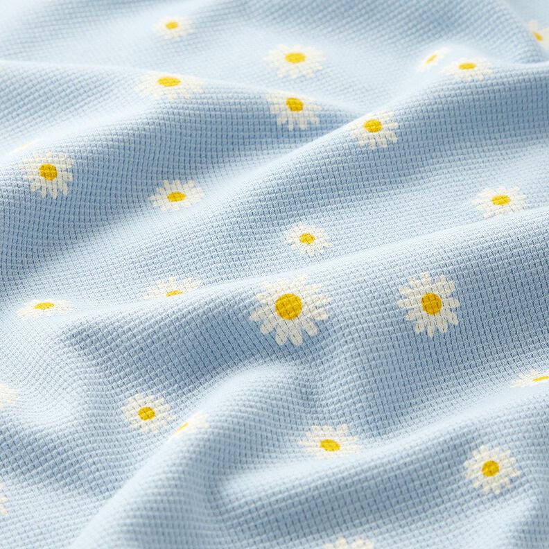 Vaflet jersey margueritter – sølvblå,  image number 3