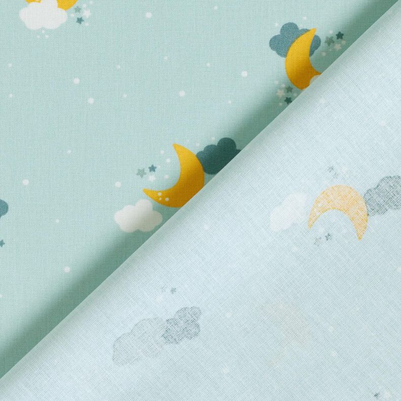 Bomuldspoplin stjernehimmel – lys mint,  image number 4