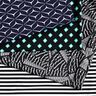 Badetøjsstof abstrakt grafisk mønster – sort/hvid,  thumbnail number 5