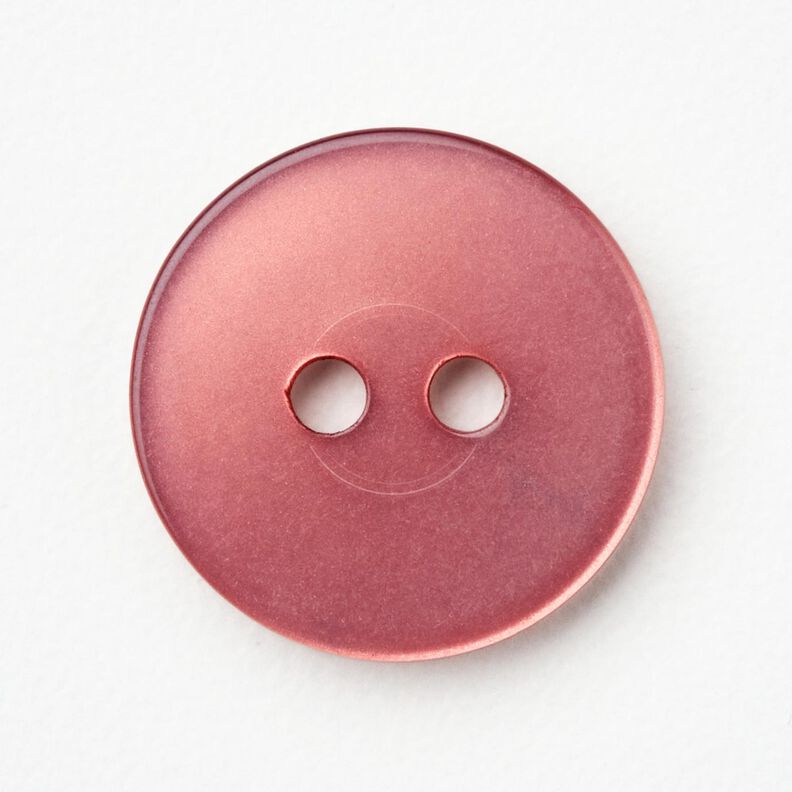 2-hulsknap blank [Ø 15 mm] – mørk gammelrosa,  image number 1