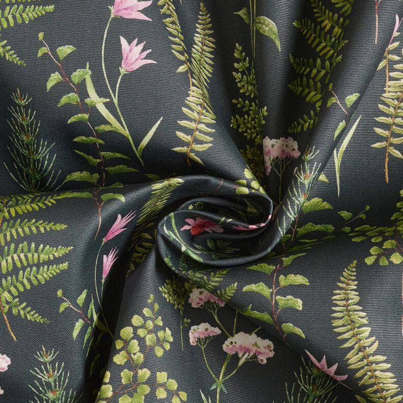 Outdoor stof Canvas blade og blomster – mørkegrøn/pastelviolet,  image number 3